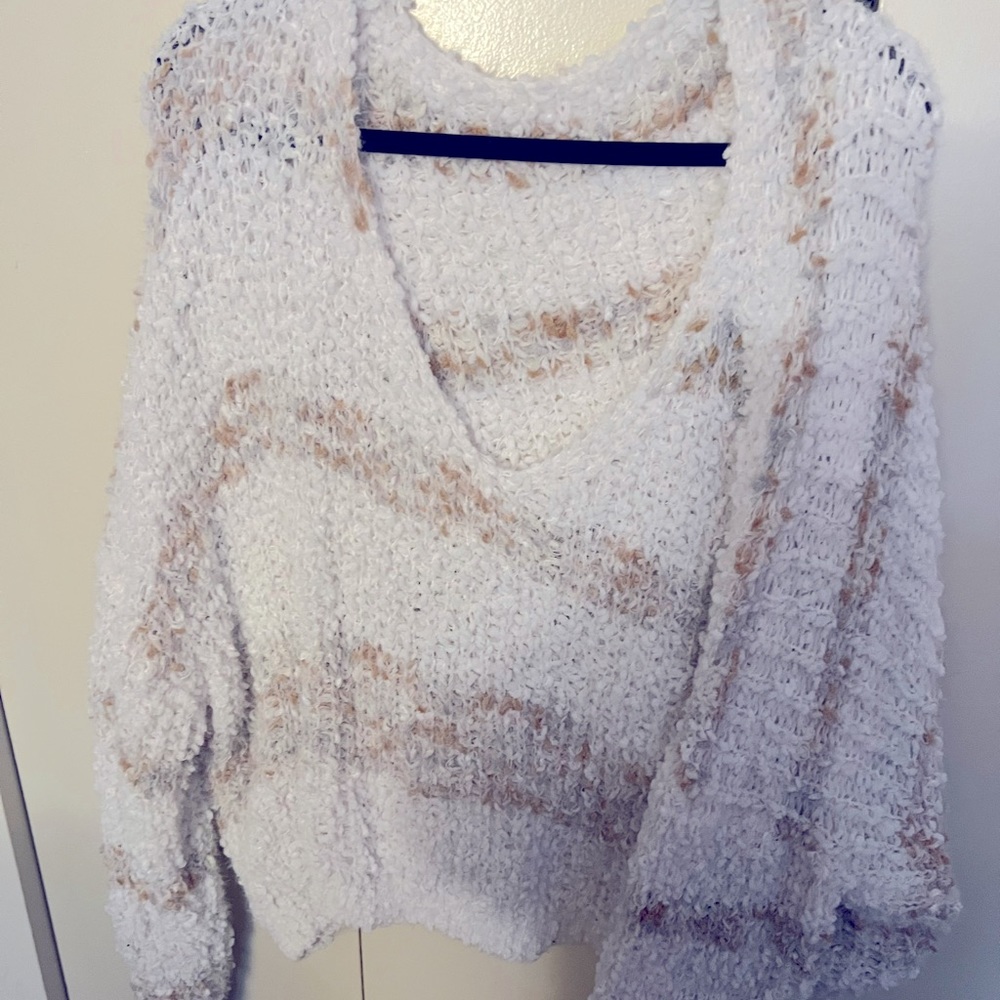 PLUS Drop Shoulder Popcorn Knit Sweater